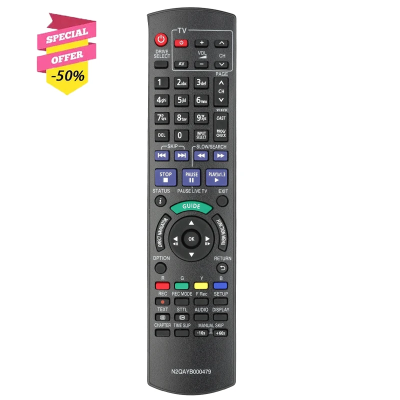 N2QAYB000479 Remote Control For Panasonic DVD DMR-XW385 DMR-XW390 DMRXW480 DMRXW380 DMRXW385 DMR-XW380 DMRXW390 DMR-XW380GL