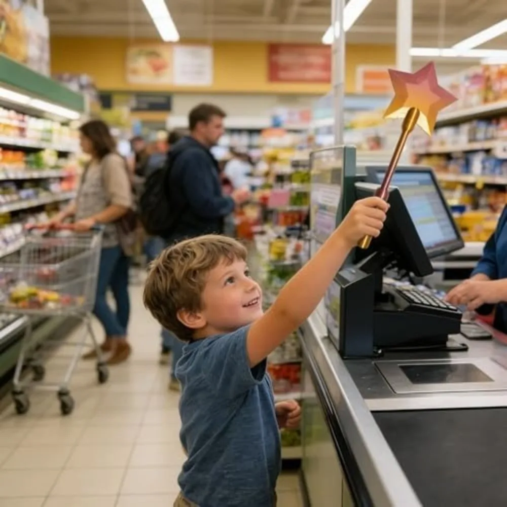 3D-gedruckter Stern-Zauberstab: Tragbarer Kreditkartenhalter mit Tap-to-Pay-Funktion – Stern-Zauberstab für Kreditkartenzahlungen – Detail 7