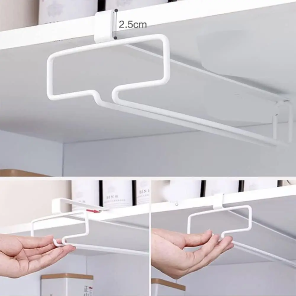 Wine Glass Holder Stemware Rack Hanger Under Cabinet Kitchen Hanging Storage Rack Organizer 3