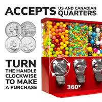 Gumball and Candy Machine with Stand - Red Triple Vending   Interchangeable Canister 2