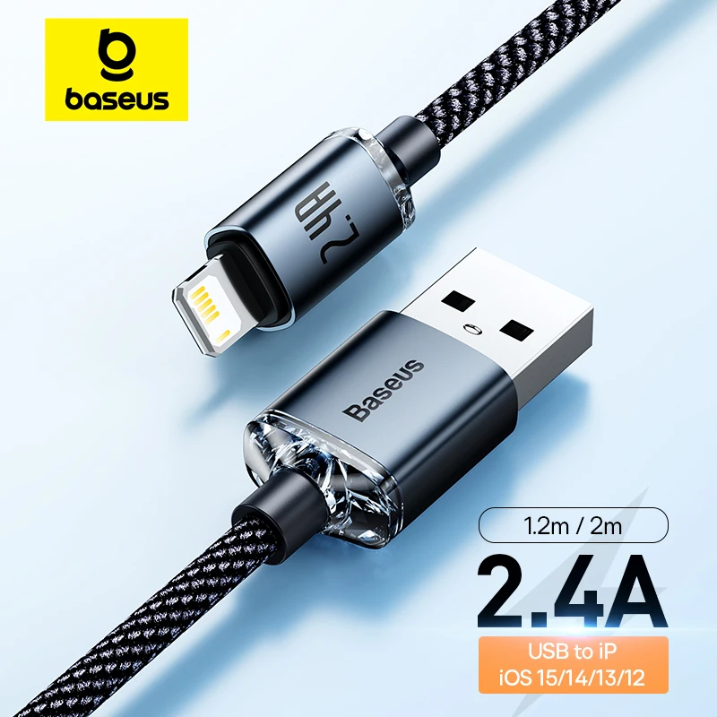 Baseus USB Cable For iPhone 14 13 12 Pro Max X XR XS 8 7 6s 6 iPad Fast Data Charging Charger USB Wire Cord Mobile Phone Cables Best Sellers In Phones Accessories
