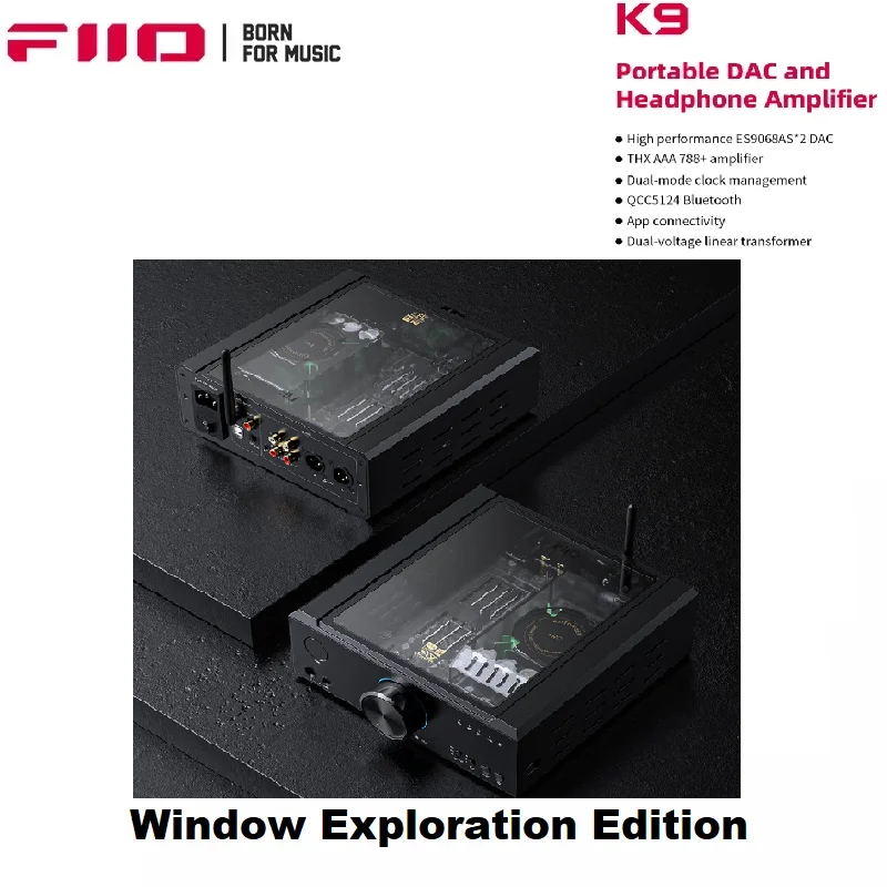 (Exploration in stock) FiiO K9 Desktop Headphone Amplifier AMP USB ES9068AS*2 DAC Bluetooth HiFi Audio THX AAA 788+ LDAC DSD512