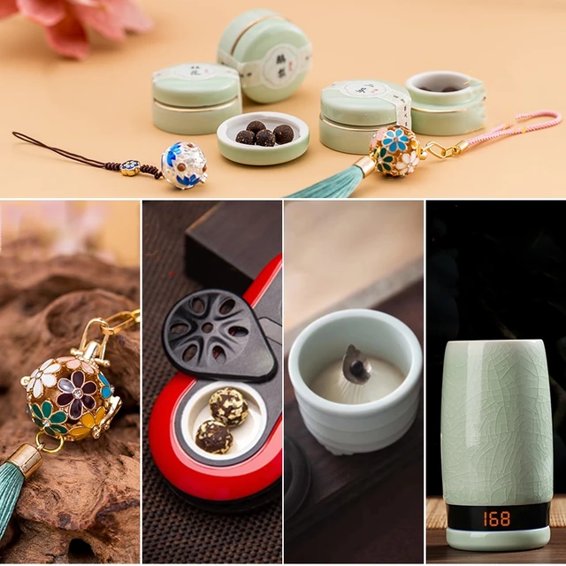 7 Az Ősi Füstölő Tabletták Kerámia Dobozai Diy Otthoni Tűzszigetelés Air Aromaterápiás Autó Üreges Részecskék - Image 6