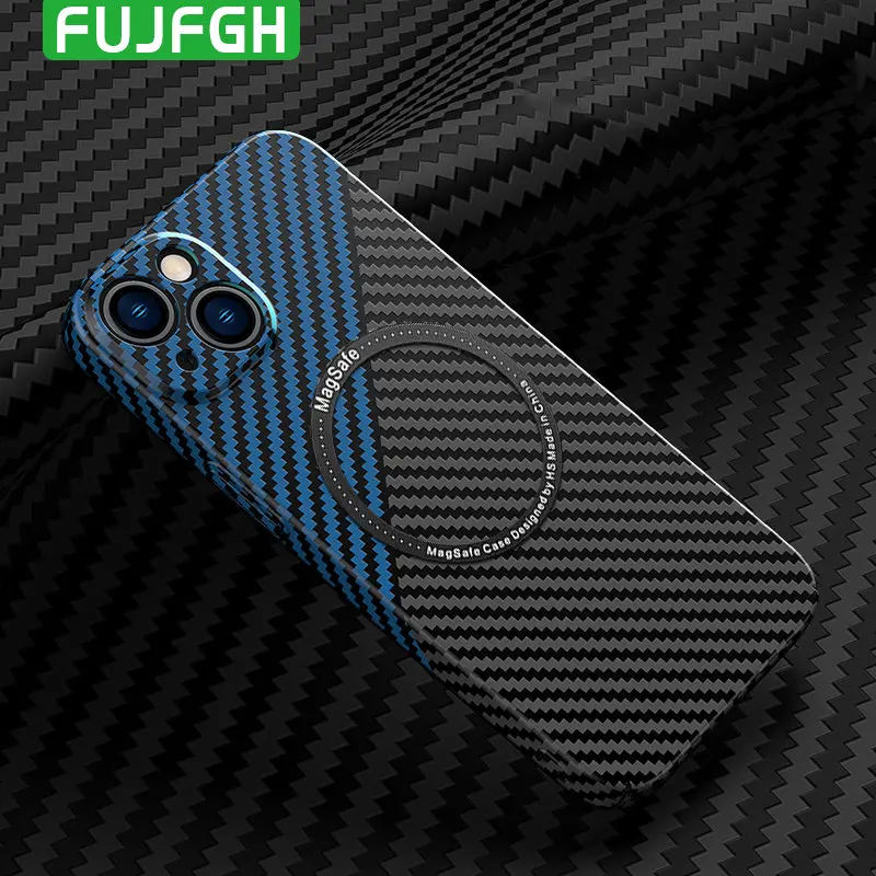 Carbon Fiber Texture Skin For Magsafe Wireless Charging Case