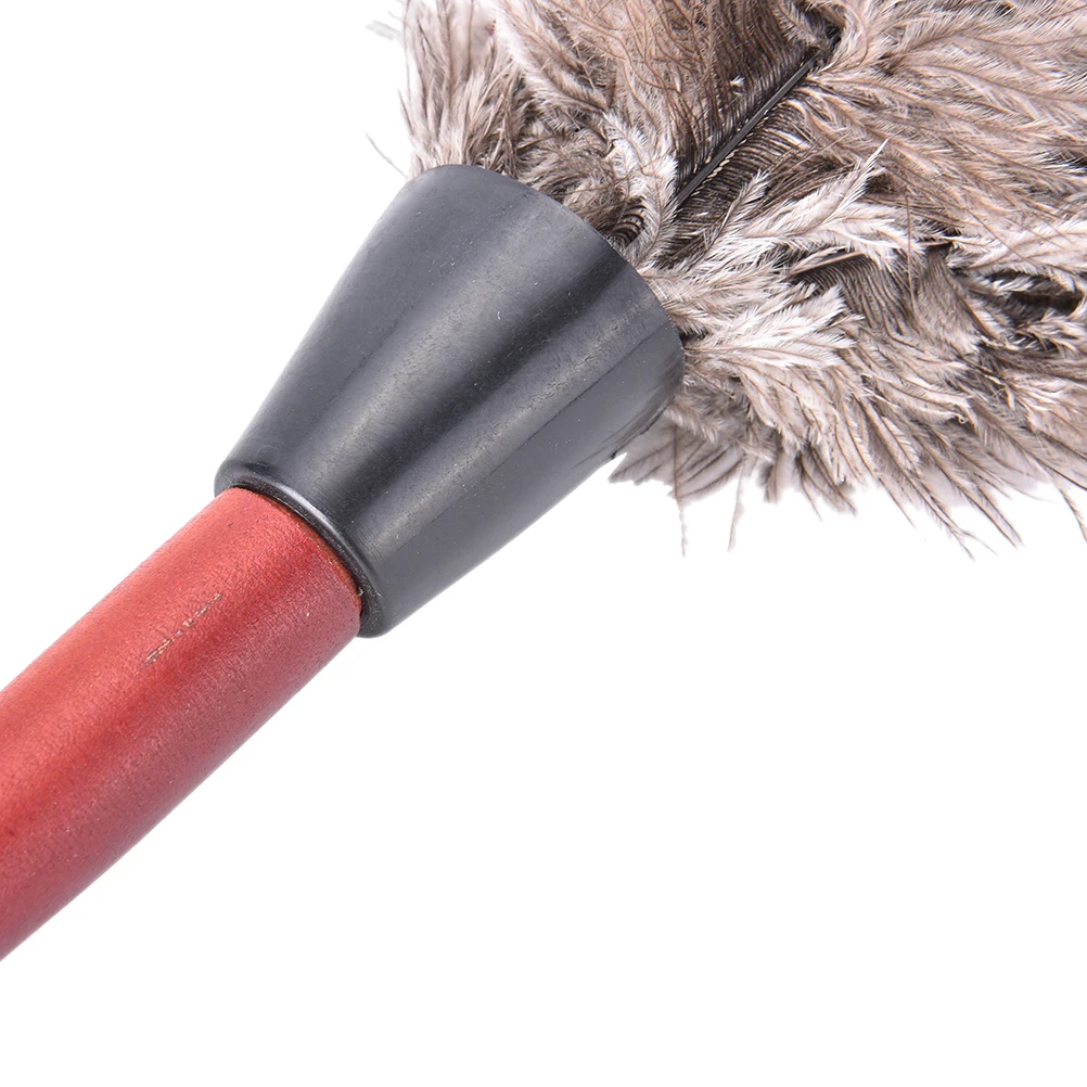 Feather Duster Disposable Feather Duster 55cm Ostrich Natural Feather Duster Brush Wood Handle Anti-static Cleaning Tool Household Furniturer Car Dust Cleaner