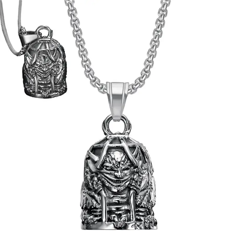 Guardian Bells For Motorcycles Biker Guardian Luck Riding Bell 3D Devil Metal Bell Collana Con Ciondolo Biker Collana Biker Bell