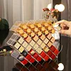 Acrylic Lipstick Holder Organizer 12/16/28 Slots Clear Lip Gloss Fish Shape Tower Case Display Stand Storage Box Makeup Cosmetic 2
