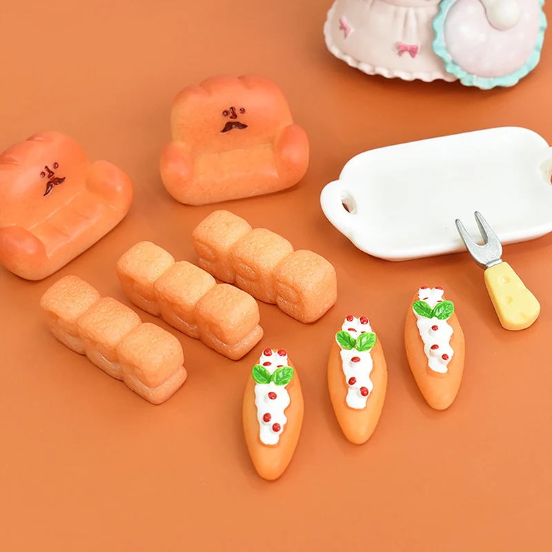 

1Pc Dollhouse Miniature Simulation Bread Model Kitchen Food Accessories For Doll House Decoration DIY Kids Pretend Play Toys