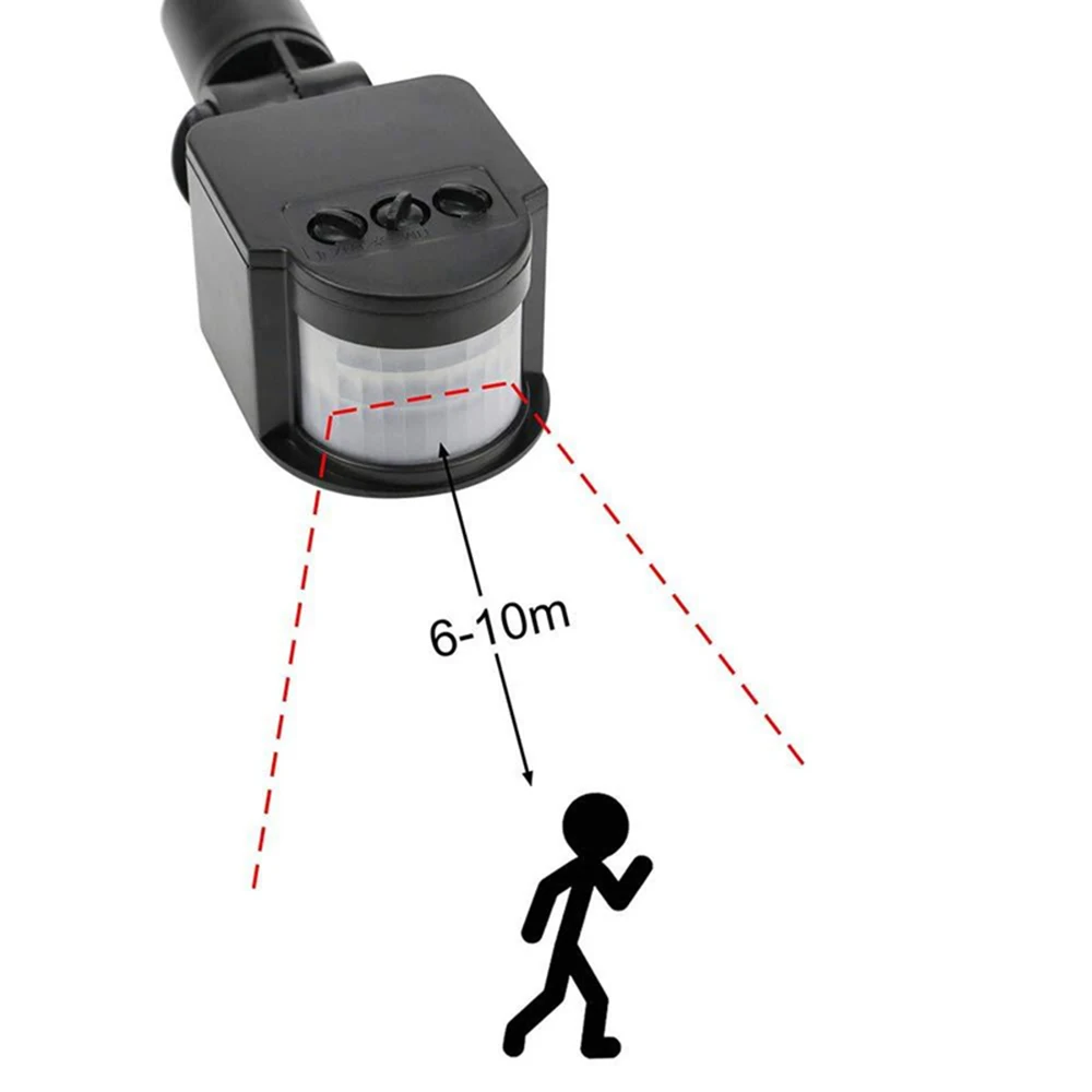 

LED Light Motion Sensor Automatic Infrared PIR Infrared Detector 180 Degree Rotating Outdoor Timer Switch Motion Sensor