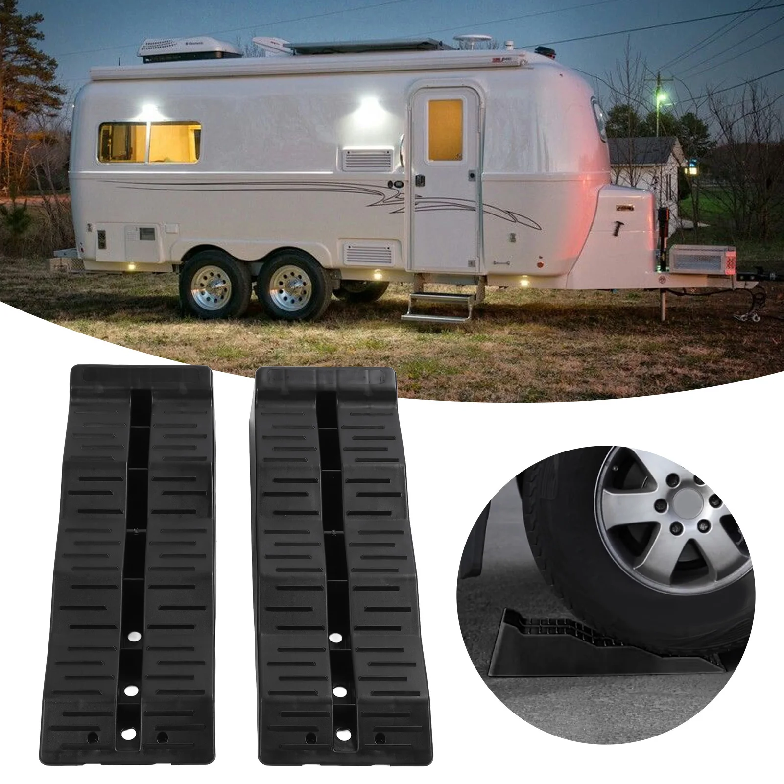 RV Leveling Ramps 11000LBS Load Capacity RV Leveler Wheel Chock for Travel Trailer Campers Truck Leveling Blocks