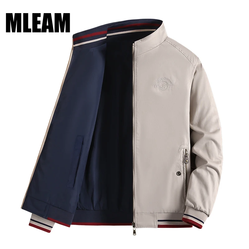 

Men's Windbreaker Double Sided Wear Jacket Men Baseball Bomber Business Jacket Military Autumn Outdoor Spring Coat Clothing