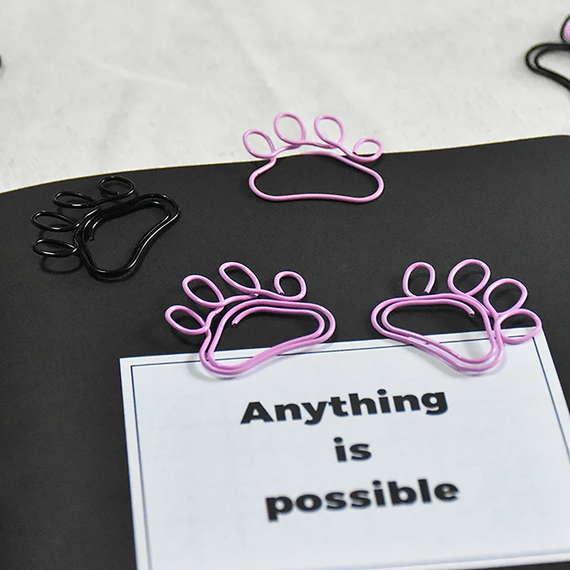 

10PCS Cat Claw Paper Clip Special-shaped Clip Metal Cartoon Kawaii Paper Clips