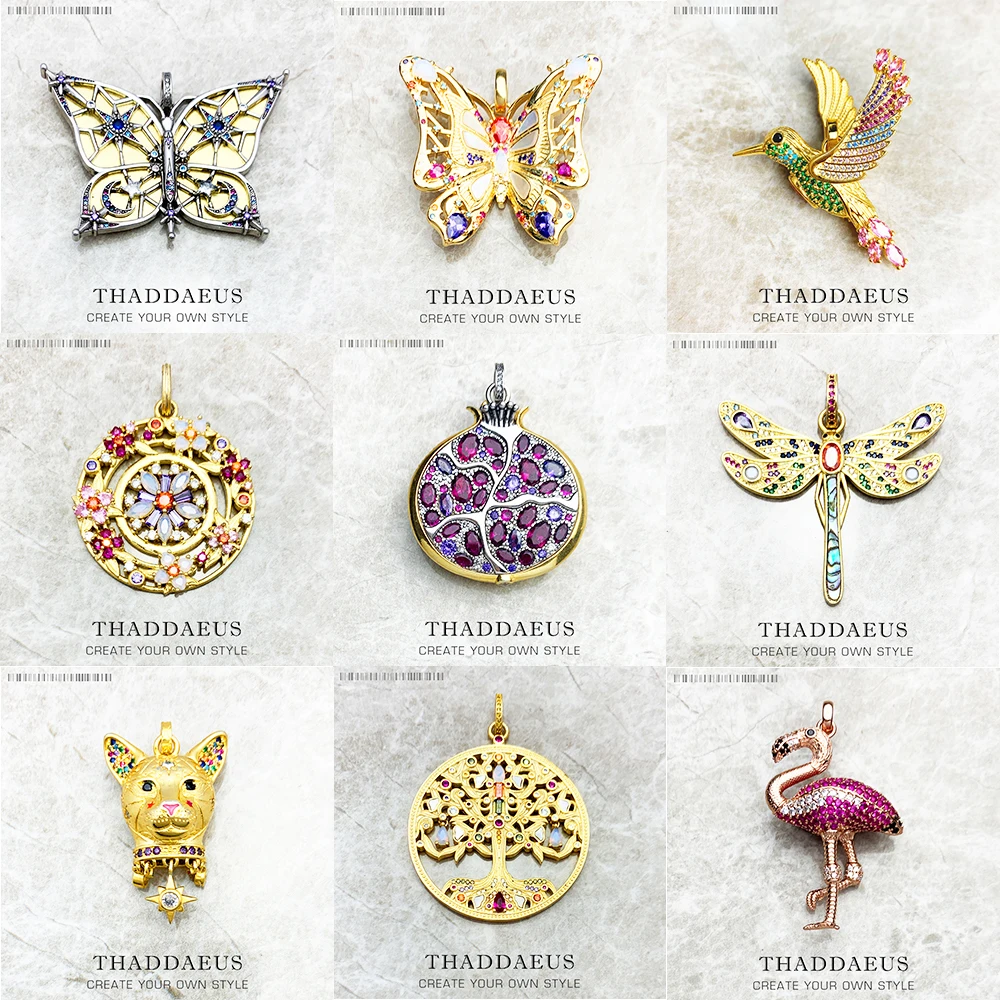 펜던트 석류 나무 꽃 새 나비 잠자리 고양이 코알라 브랜드의 새로운 보석 유럽  여성을위한 선물