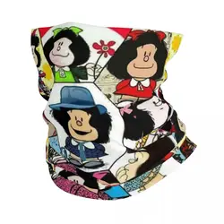 Mafalda Collage Winter Headband Neck Warmer Women Men Ski Camping Tube Scarf Cartoon Manga Quino Comic Face Bandana Gaiter
