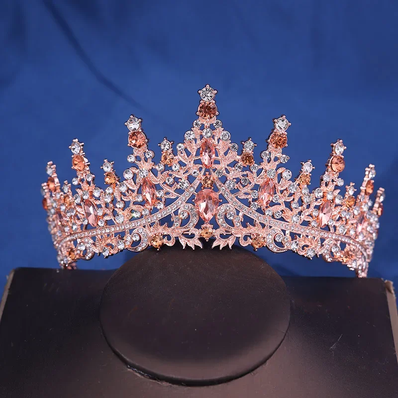 Barock Kristall Diademe und Kronen Strass Abschluss ball Diadem Stirnband Braut Hochzeit Haarschmuck Schmuck Krone Tiara für Frauen – Detail 8