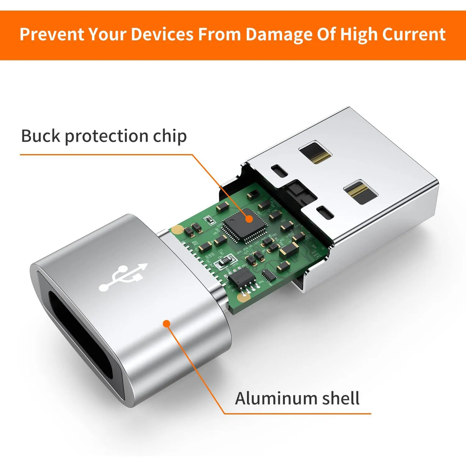 USB C 2.0 어댑터 타입 C - USB 2.0 어댑터 (휴대폰용) 남성-여성 USB C 컨버터 USB 타입-C 컨버터 (PC 노트북용)