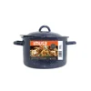Steel Enamel Stock Pot Double Handles Oven Safe Durable Soup Stews Cooking Heat Efficient