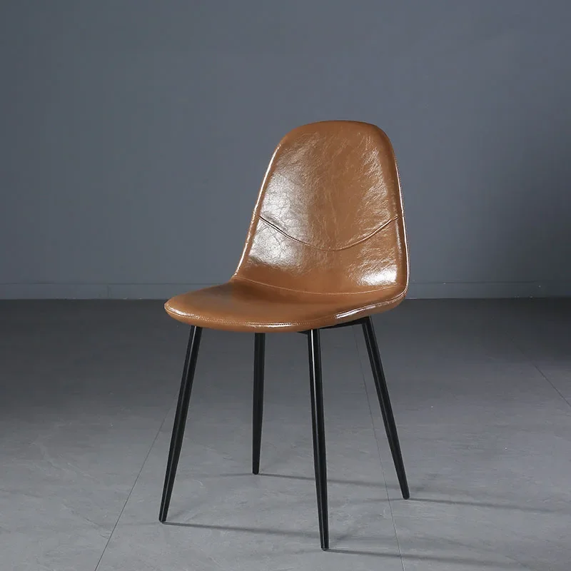 

Nordic Leather Modern Chair Luxury Metal Legs Balcony Upholstered Chair Design Fashion Ergonomic Silla Comedor Home Furniture