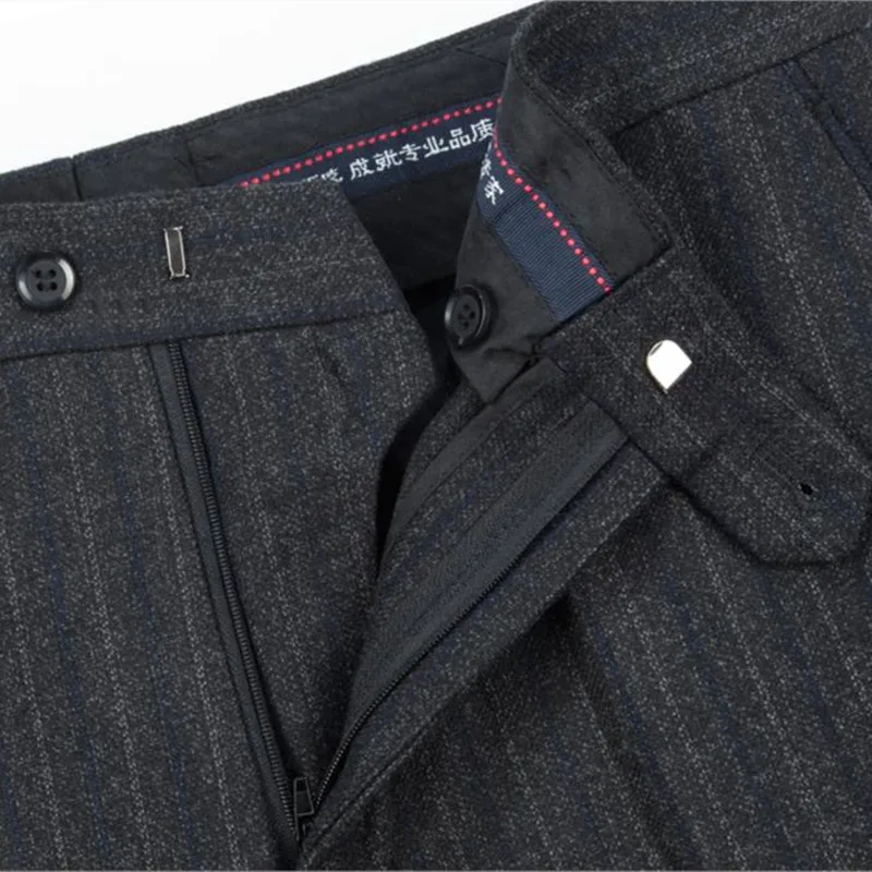 Cashmere Suit Pant For Men Loose Striped Hight Waist Wool Trousers Classic Straight Formal Mens Dress Pants Business Size 42 44,business pants,suit pants,men pants