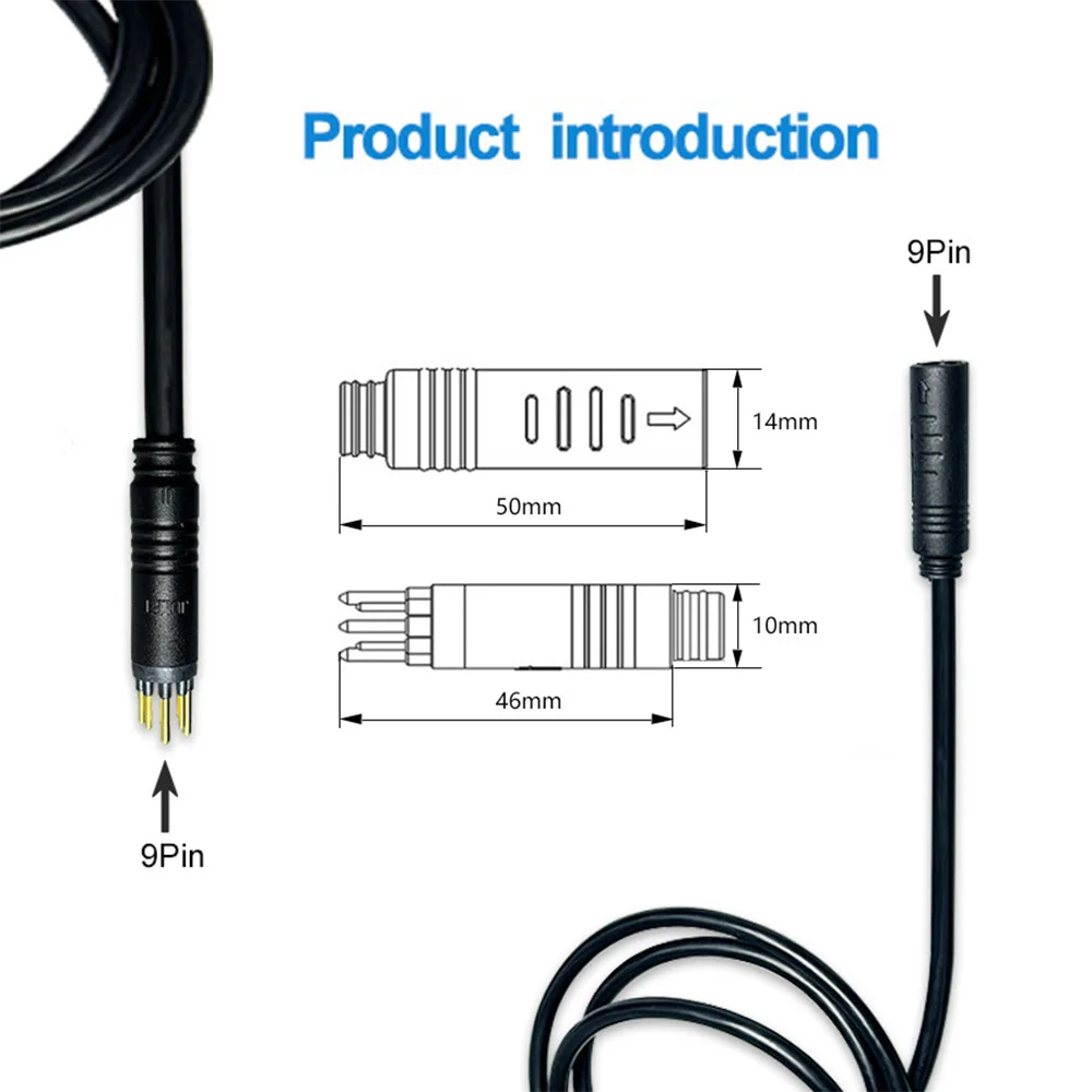 Waterproof 9-Pin E-Bike Motor Extension Cable
