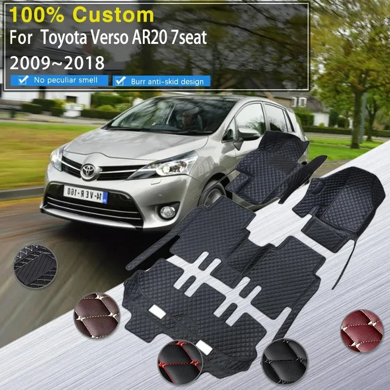 Car Floor Mats For Toyota Verso AR20 2009~ 7 Seats Waterproof Protective Pads Alfonbrillas De Coche Car Accessories Interior