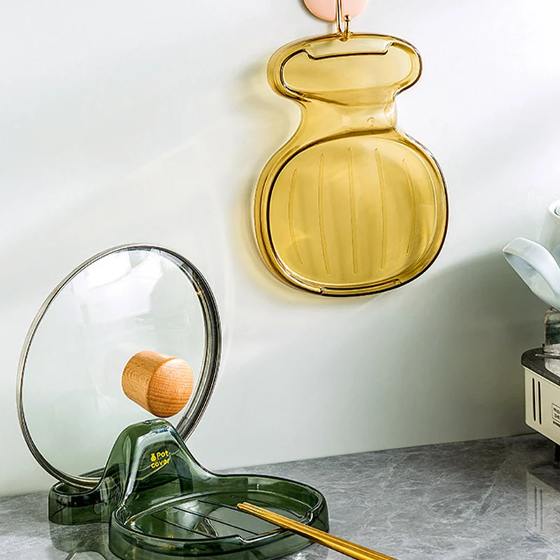 Houseeker Kitchen Pot Lid Holder Stable Base Pan Cover Shelf Convenient Tableware Storage Rack Kitchenware Organizer