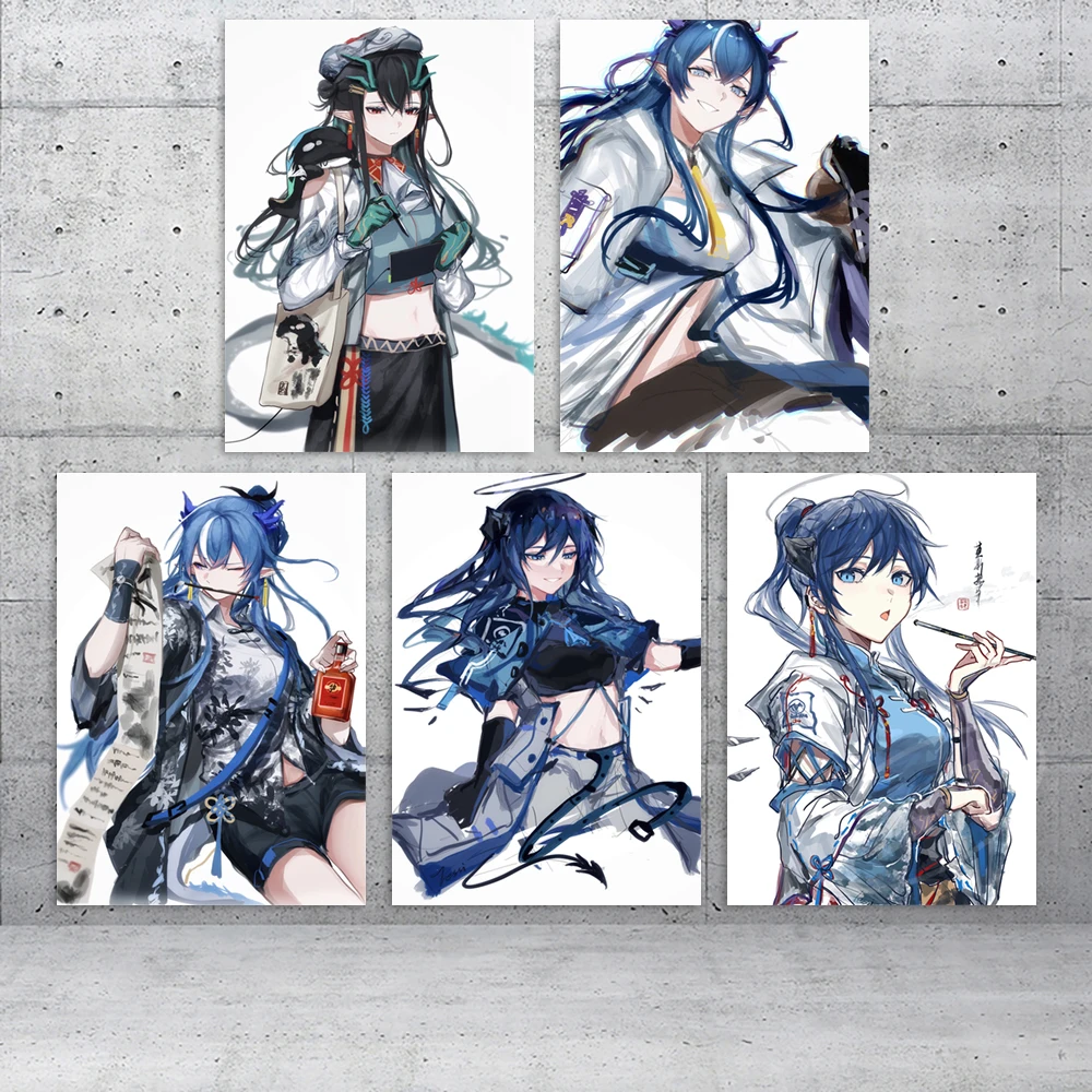 

HD Painting Arknights Wall Art Mostima Printed Poster Blemishine Modular Ling Canvas Game Home Decoration Pictures Living Room