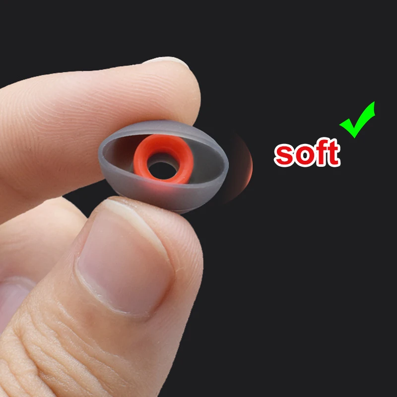 Premium Silicone Ear Tips for In-Ear Headphones - 10 Pairs (S, M, L)