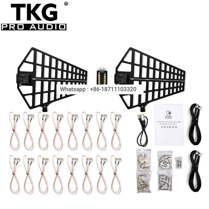 

TKG 16 channels Signal Amplifier UHF Antenna distributor system Antenna Amplifier for Recording Interview Wireless Microphone