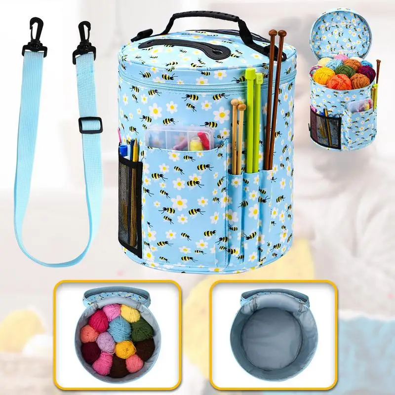 

DIY Knitting Tool Storage Bag Crochet Bag Organizer Wool Thread Storage Bag Waterproof Oxford Cloth Bag For Knitting Supplies