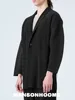 Miyake Pleated Cardigan Single Buttom Long Jacket Men Smart Causal Designer Loose Coats 5
