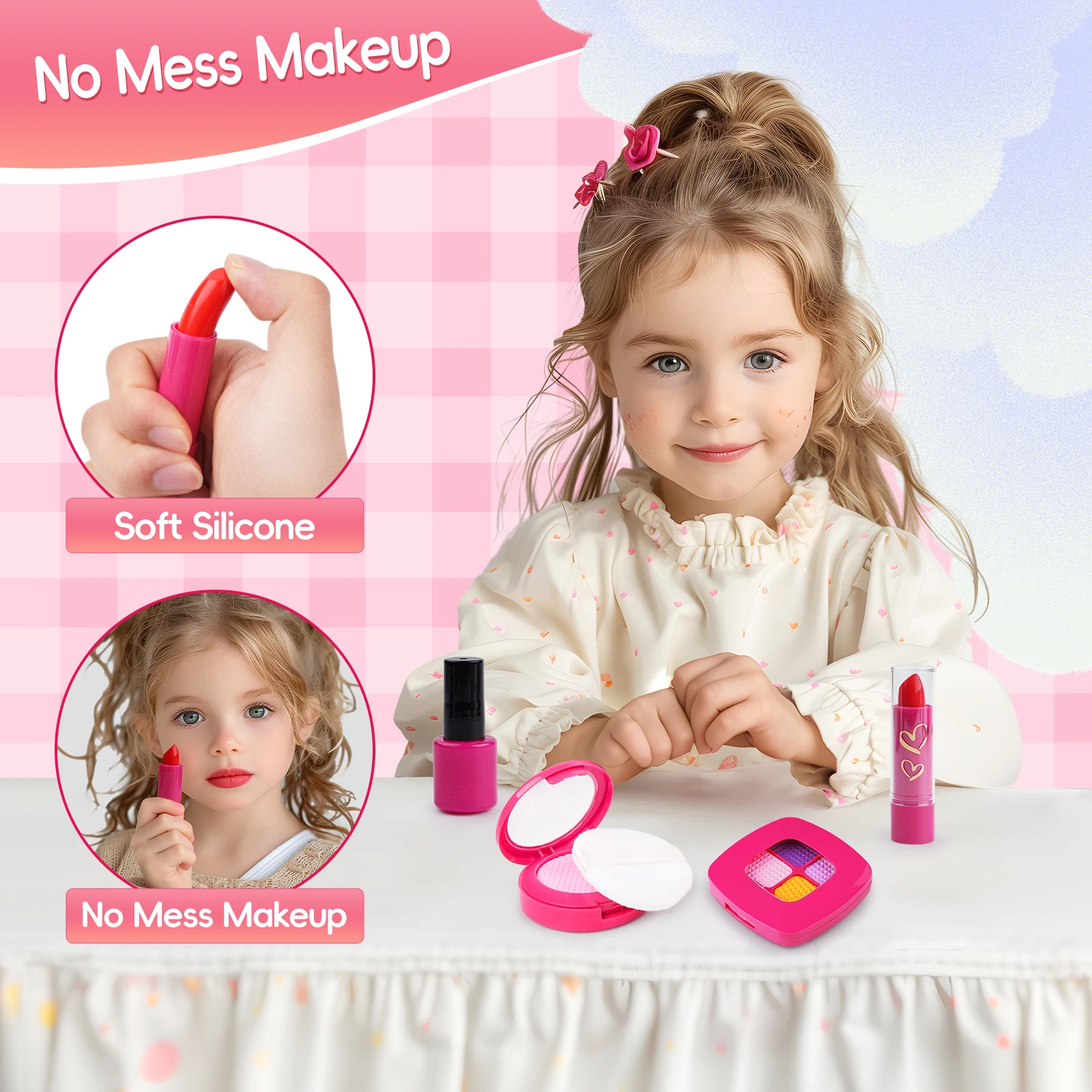 Play Purse for Little Girls 23PCS Toddler Purse Pretend Makeup for Toddlers Princess Toys Handbag Phone Wallet princess pretend toys