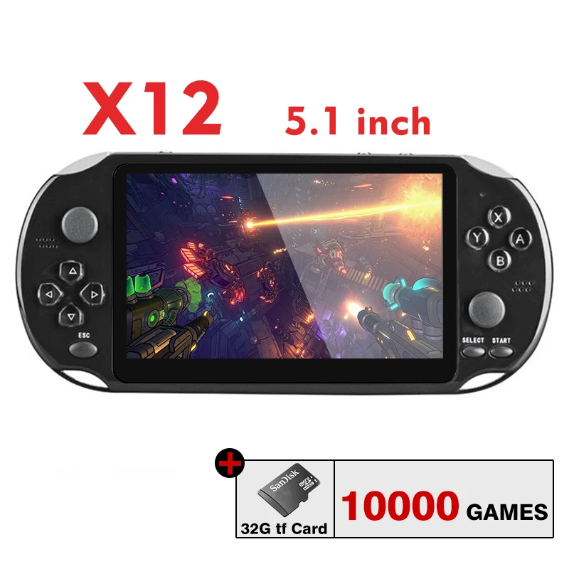 Data Frog X12 Portable Handheld Video Game Console Built-in 3200+ Games For GB/GBA/GBC/SEGA/CPS/NEOGEO/MAME/FC/SFC 9 Emulators 