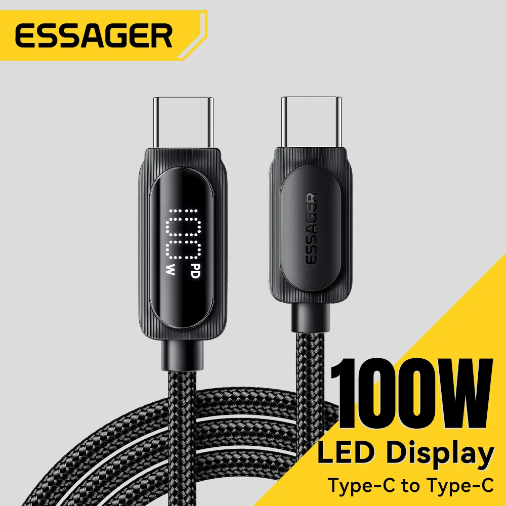 Essager 100W USB-C to USB-C Fast Charging Cable, 5A Power Delivery,