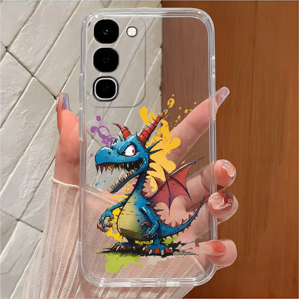 Cute Cartoon Clear Soft TPU Silicone Shockproof Phone Case - Anti-Slip Cover