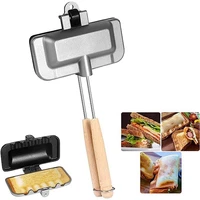 Double-Sided Sandwich Baking Pan Camping Frying Pan Cheese Maker Sandwich Maker Flip Pan 2
