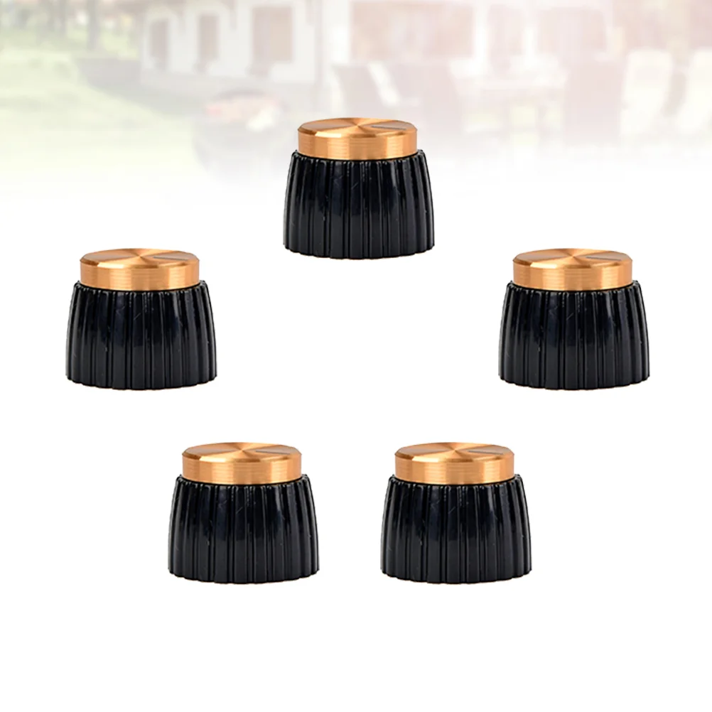 

Guitar Knobs Replacement ABS Black Bottom Gold Cap Guitar AMP Amplifier Knobs Push On Knobs for Guitar Marshall Accessories