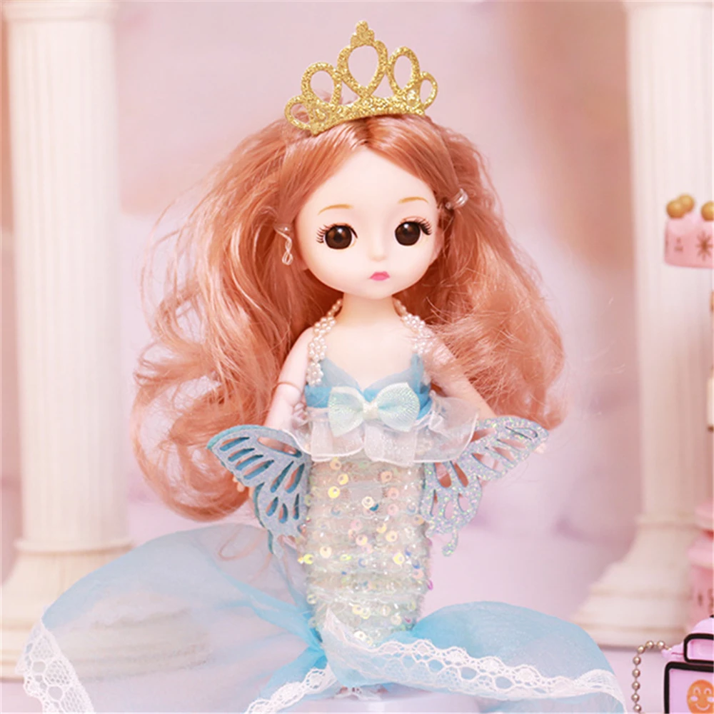 

Lolita BJD Doll with Clothes and Shoes, CD,16cm,1/12 Scale Sweet Princess Action Figure, DIY Movable 13 Joints Gift Girl Toy