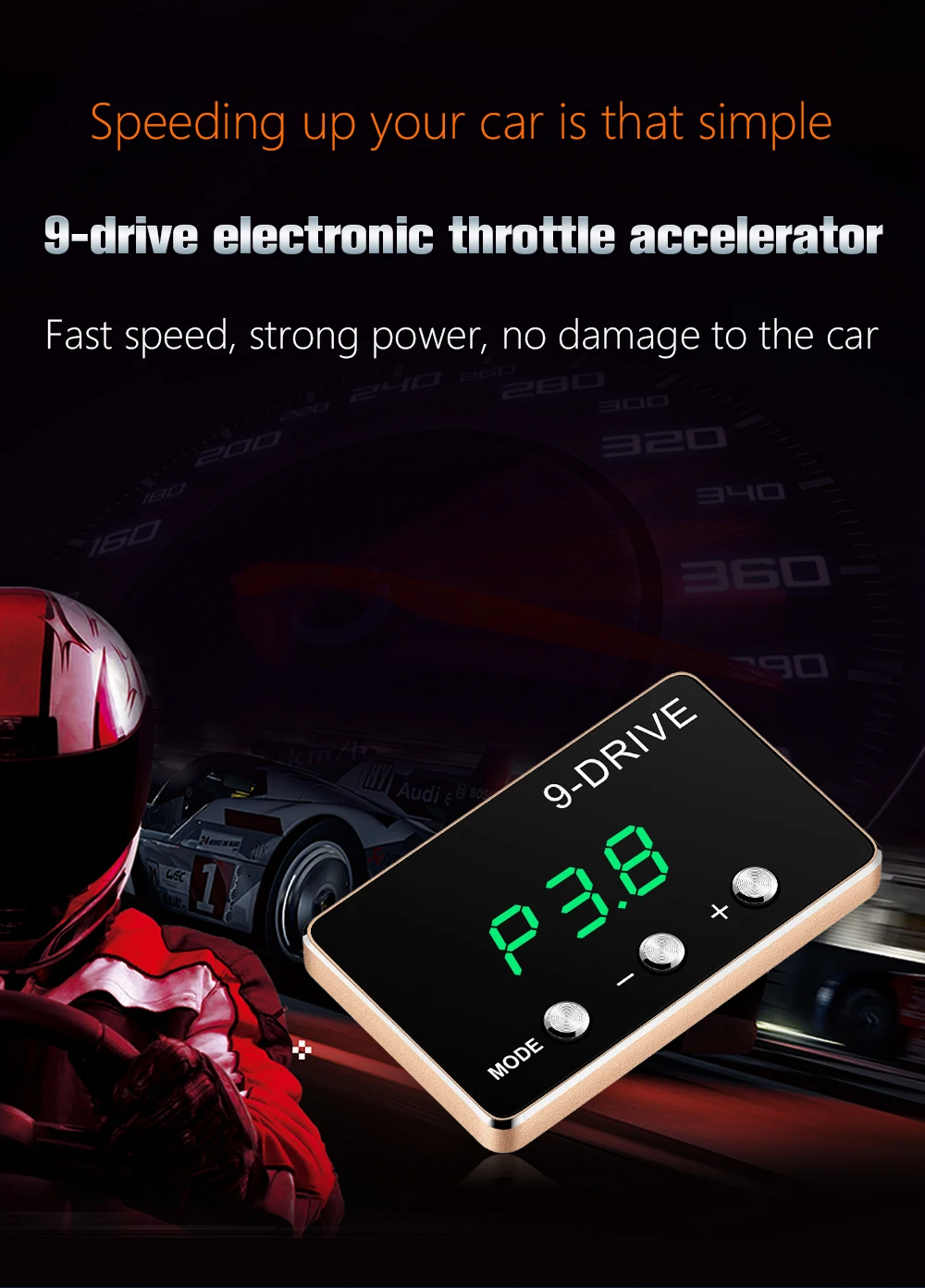 Controlador de acelerador F1, sintonización de acelerador para coche, 9 unidades, 5 modos, Plug & Play, Pedal portátil, accesorios electrónicos para Veper