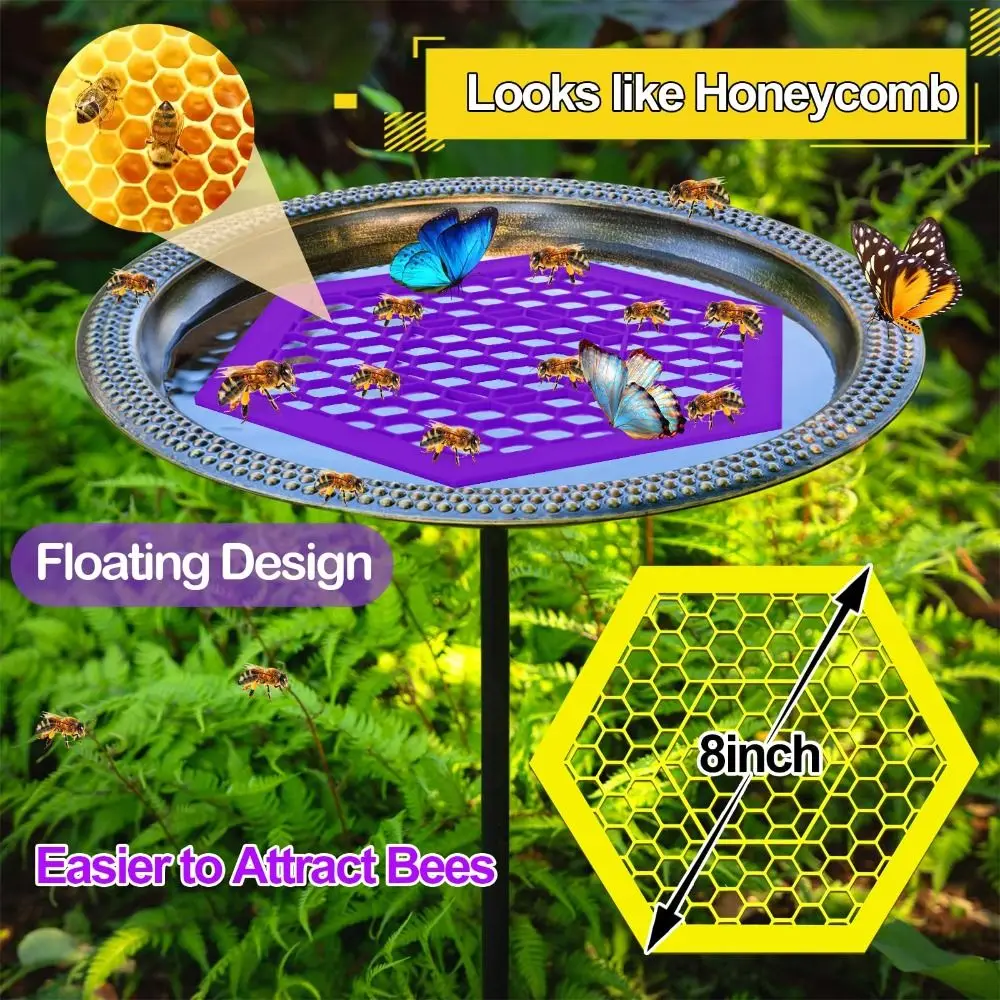 3D Printed Floating Bee Island Bee Water Catcher Cups and Butterfly Water Stations Outdoor Garden Beekeeper Gift