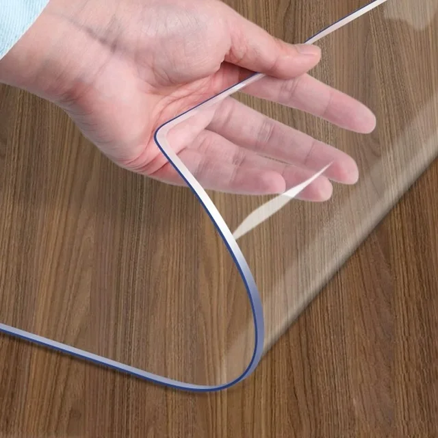 Nappe Transparente en PVC Épaisse Résistante à la Chaleur, Imperméable et Résistante à l'Huile, 1 Pièce 1