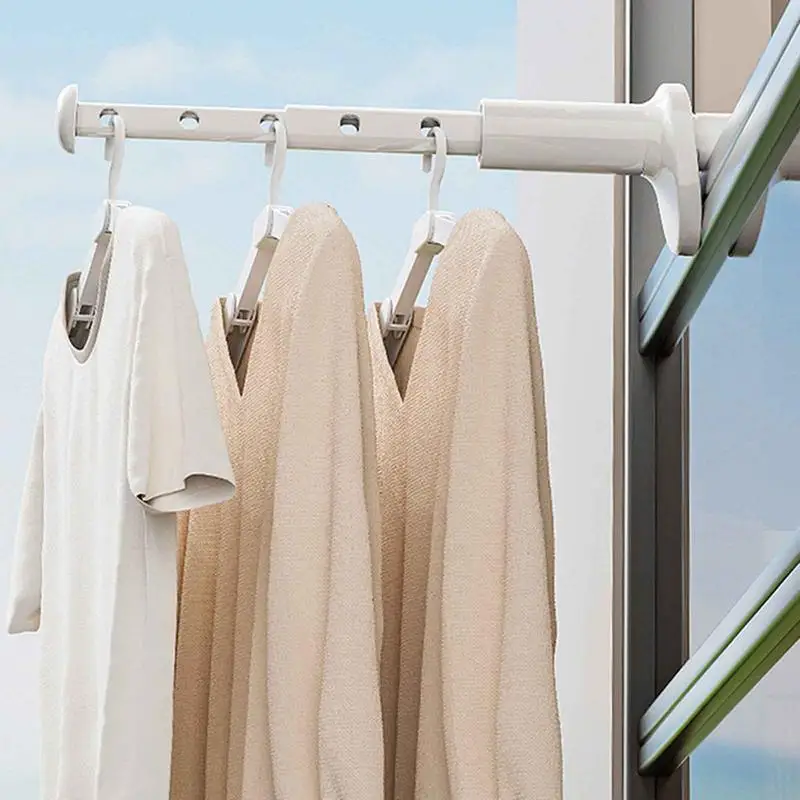 1Pcs Travel Clothes Hanger Portable Window Frame Hanging Drying Rack For Indoor Wall Mounted Space Saving Clothes Hanger 3