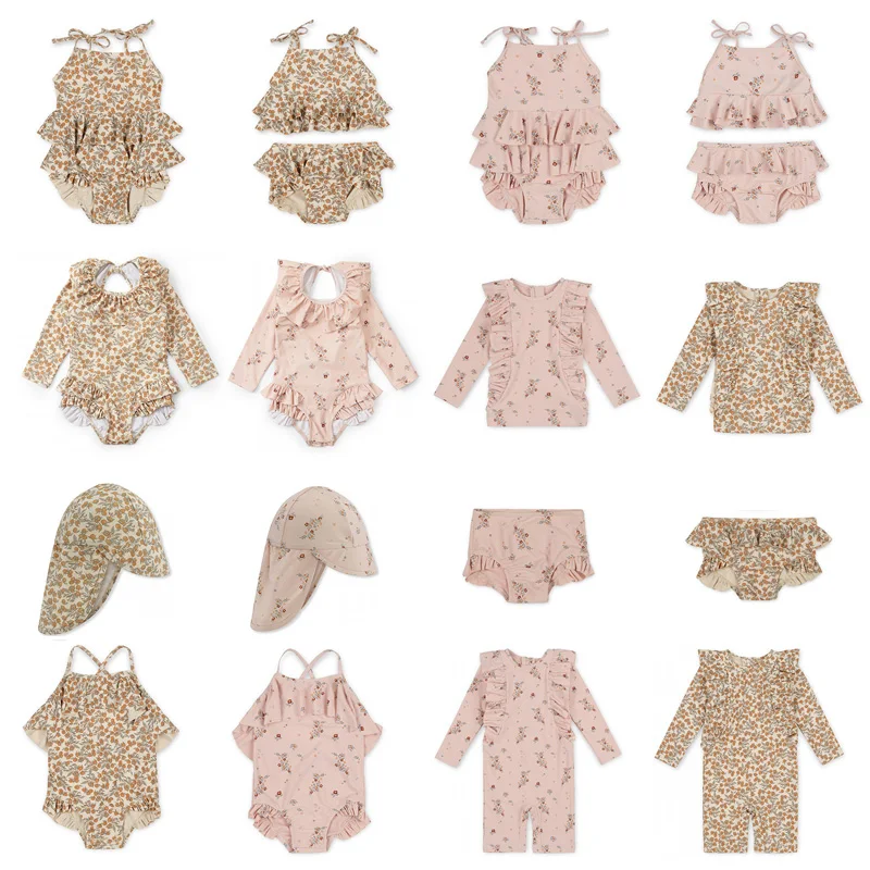 Baby Girls Swimming Suit 18M-9T Flower Kids SwimWears Sister Brother Matching kids clothing set girls clothing set