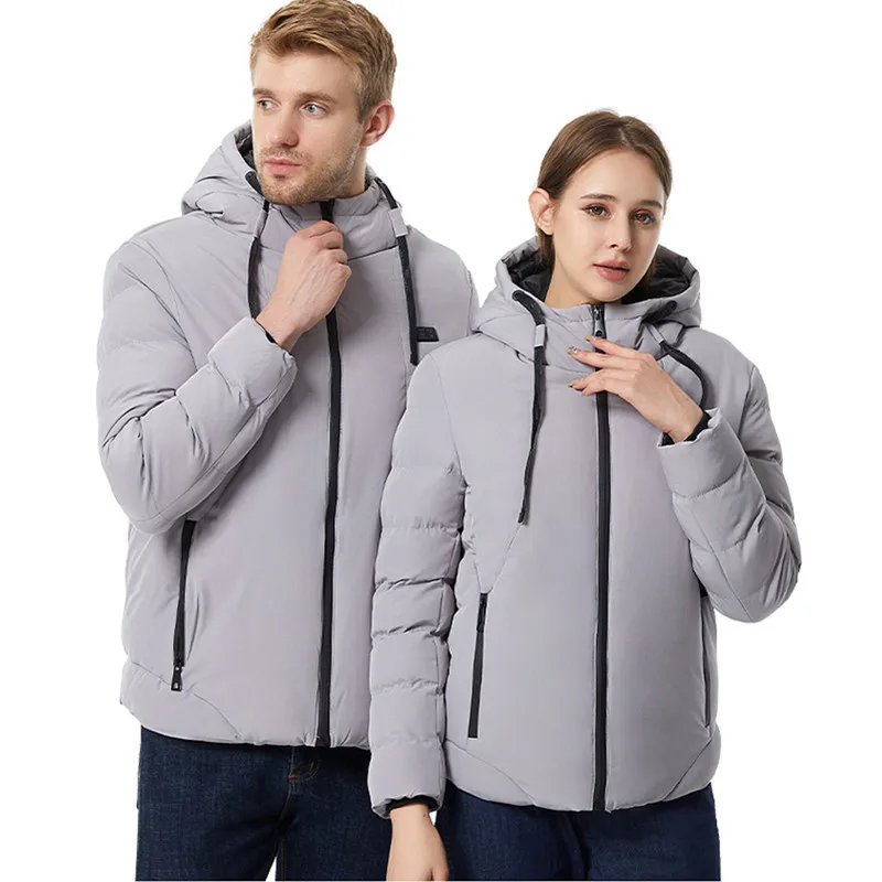 UHYTGF 6XL Big Size Jacket Men's Couple Hooded Smart Heating Winter Coat Male Casual Father Parka Overcoat Jaqueta Masculina 107