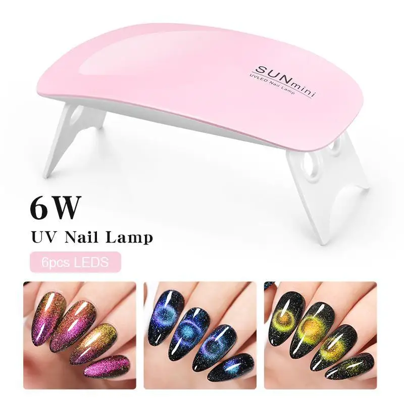 Mini lampe de sechage de colle de vernis a ongles, lampe de luminotherapie  LED, lampe d'amelioration des ongles, lampe UV portable, mini souris  pliante, interface USB