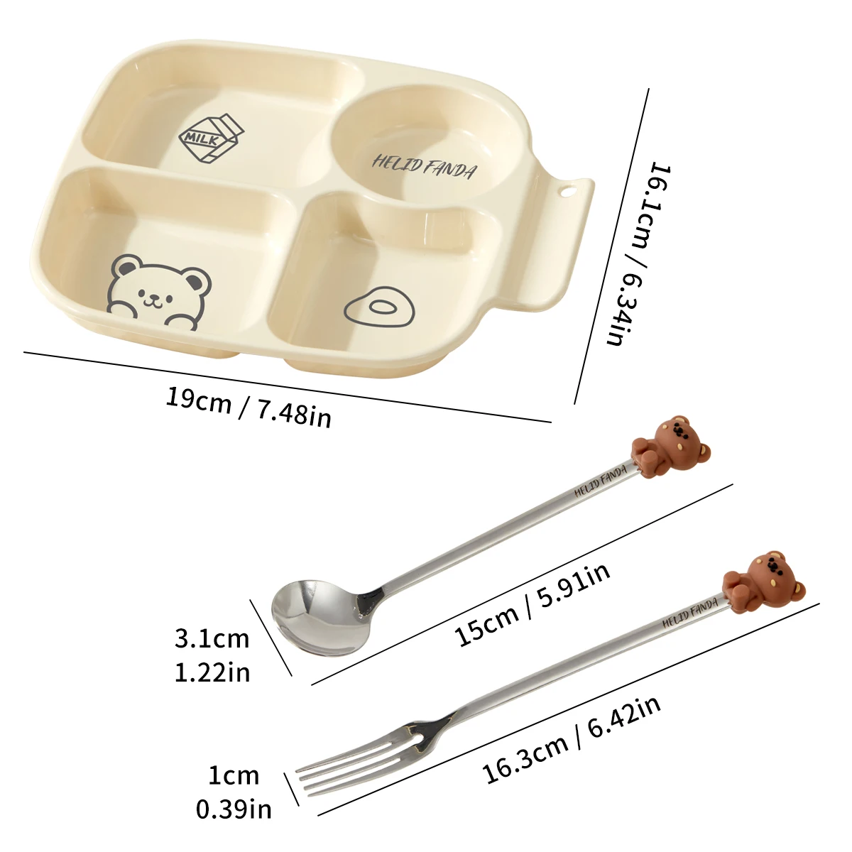Square Plastic Divided Dinner Plate Portion Control Food Plate Stackable Salad 4 Compartments Fat Reducing