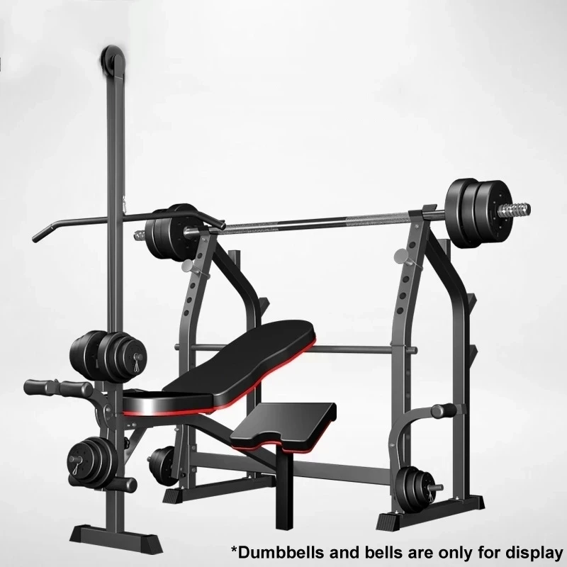 Home/Gym Multifunctional Squat Rack and Bench Press Folding Weight Bench Exercise Equipment Fitness Set Dumbbells and Barbells gym exercise equipment