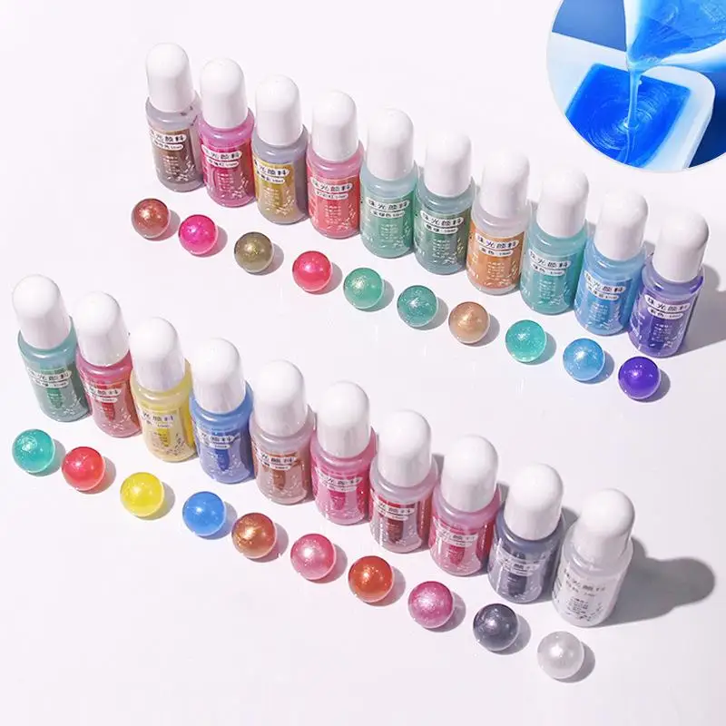 20 Colors Epoxy Resin Dye Pearl Pigment Pearlescent Liquid Colorant For DIY Epoxy Resin Mold Pigments Dye Jewelry Making Crafts epoxy resin pigment candle dyes pigment mica powder pigment pearlescent powder pigment luminous powder pigment pearl powder pearl powder pigment luminous powder paint gypsum plaster pigment acrylic paint pigment
