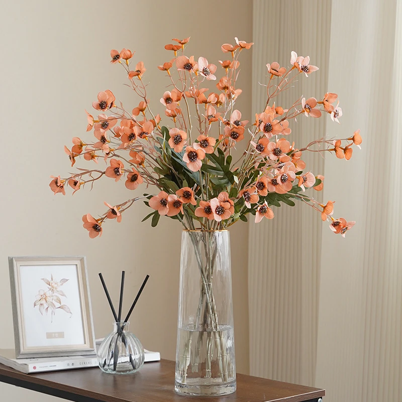 Flores artificiales de estilo Pastoral para decoración del hogar,  simulación de flor de ciruelo, flores artificiales para boda| | - AliExpress