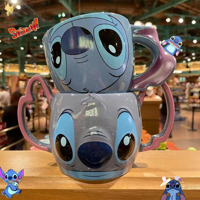 Stitch Porcelain Cup Kawaii Student Dormitory Water Glass Cartoon